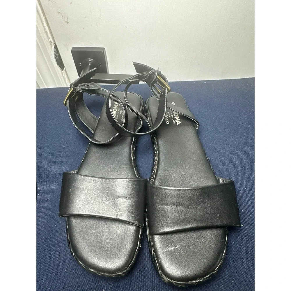 Sonoma Goods For Life | Black Ankle Strap Sandals Ortholite | Size 7Y
